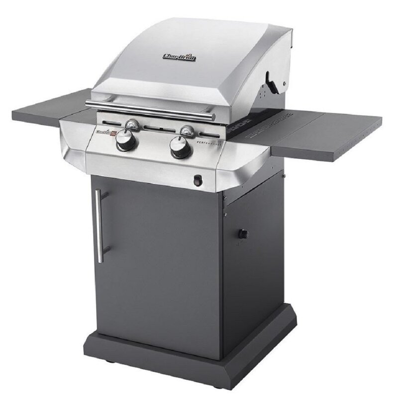 Char-Broil Performance Series T22G - 2 Burner Gas Barbecue Grill with Char Broil Stainless Steel Grill 2 Burner